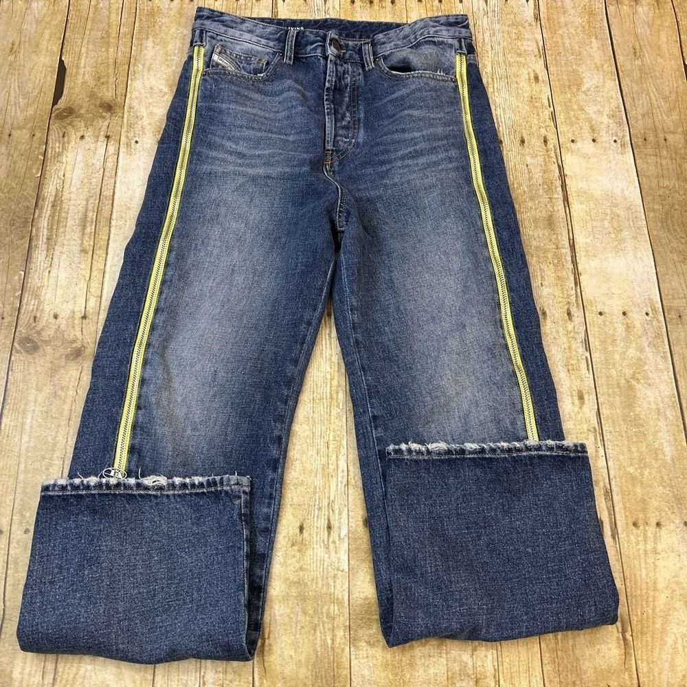 Diesel Baggy Jeans Men D Rise Zip S Jeans Mens Size 29 (33X30) Skater Jeans RARE